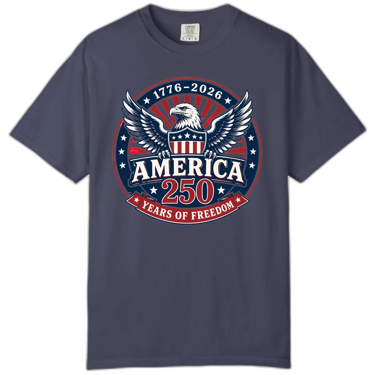 America 250 Years Of Freedom Celebration Comfort Color in Denim